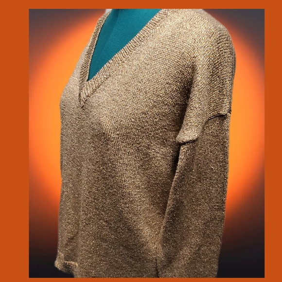 Michael Kors Metallic Pullover V Neck Sweater - Picture 4 of 9